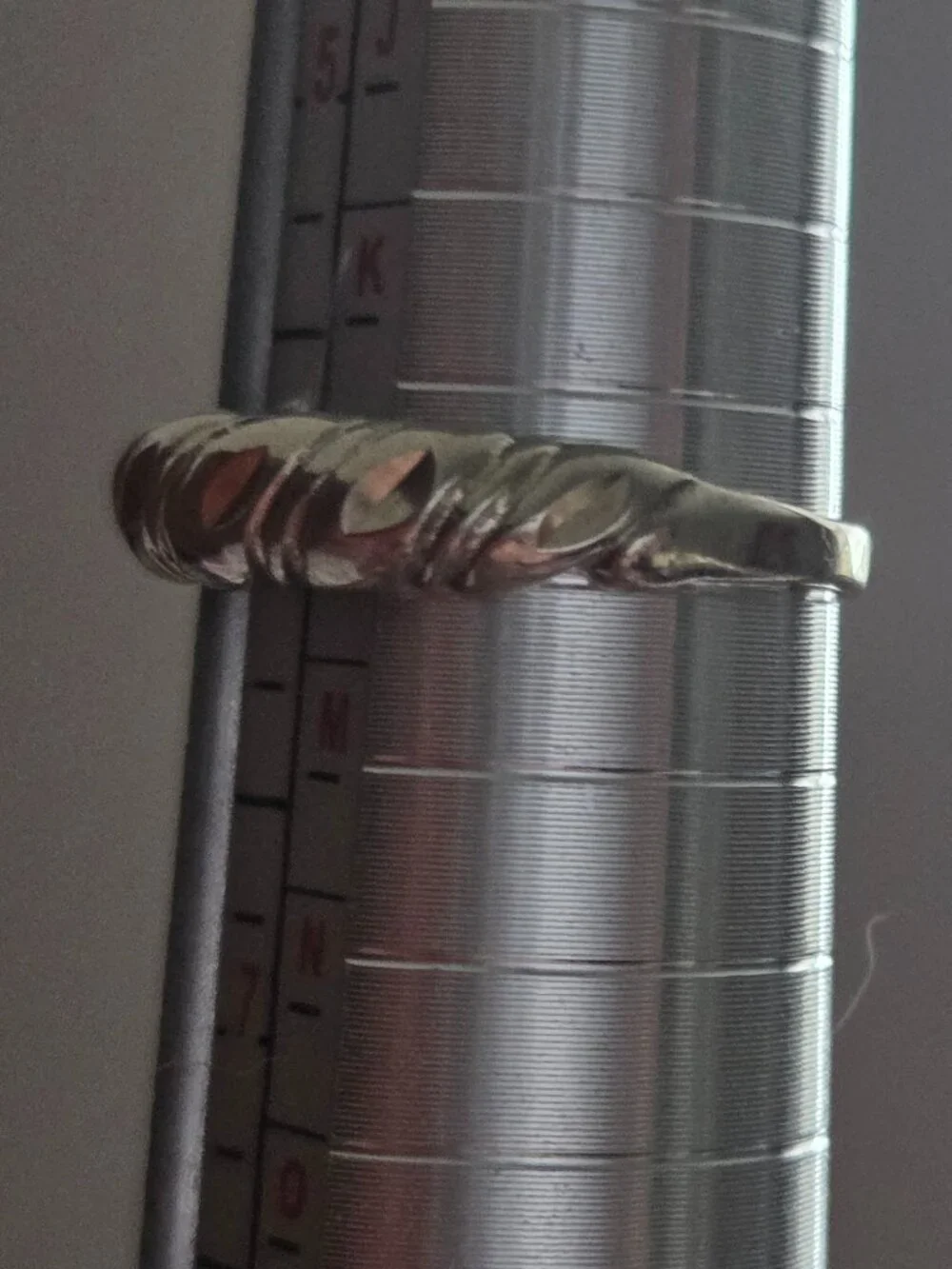 Vintage 10K White Gold Dome/Croissant Ring - Size 6